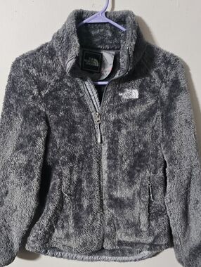 Womens The North Face Fuzzy Fleece  Zip Up Jacket Gray size small